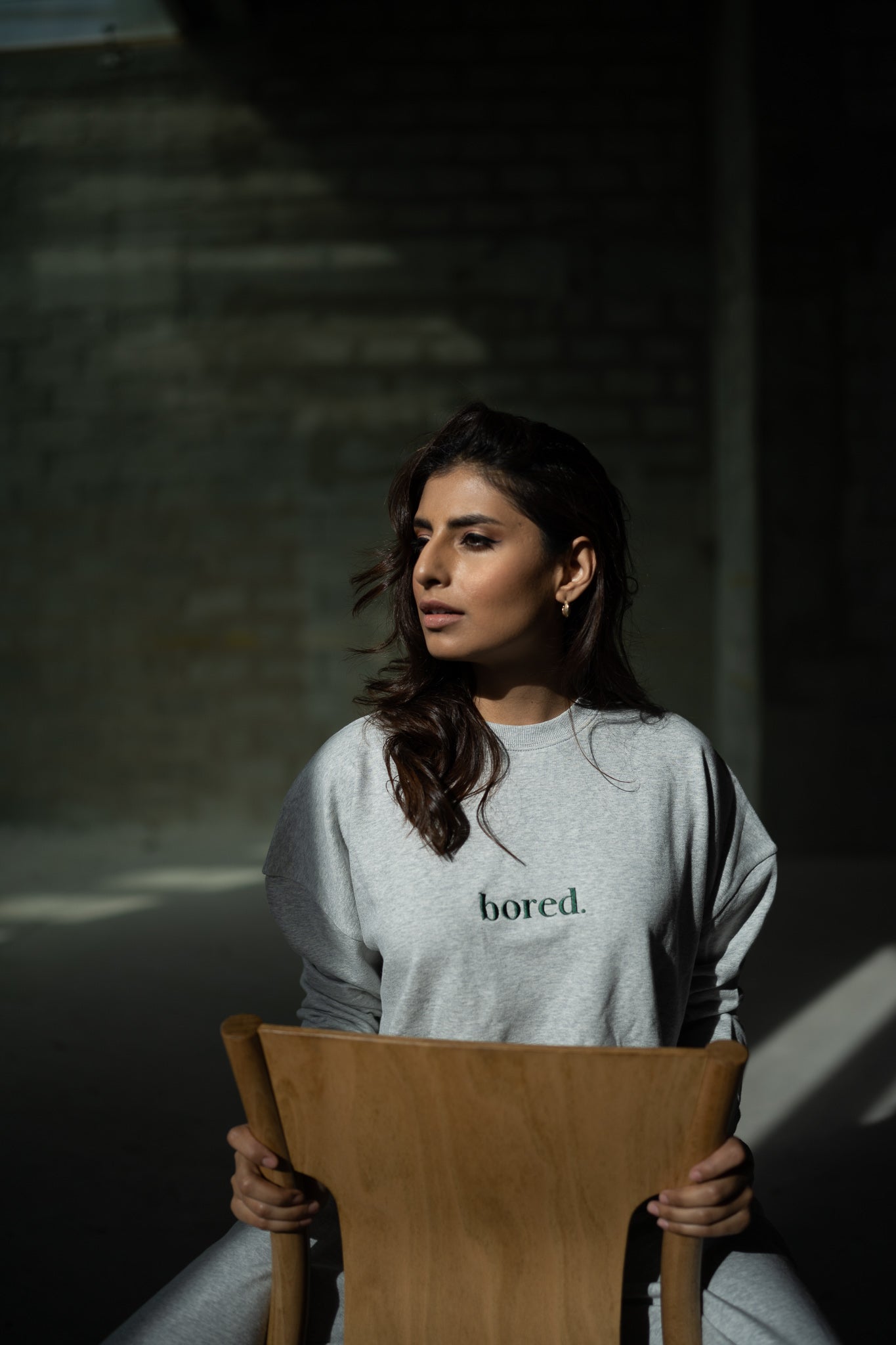 'BORED' SWEATSHIRT & JOGGER SET IN GREY MARL