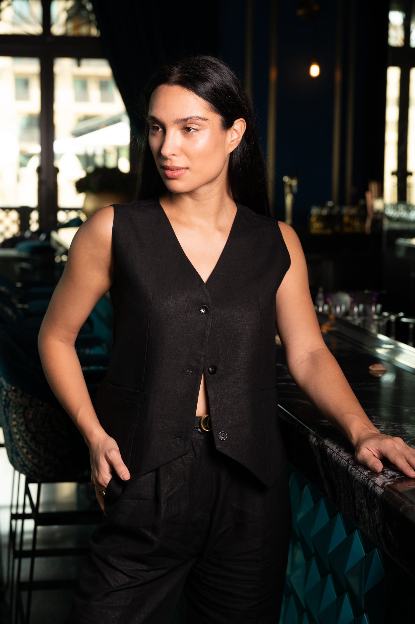 DUNJA ECO LINEN WAISTCOAT