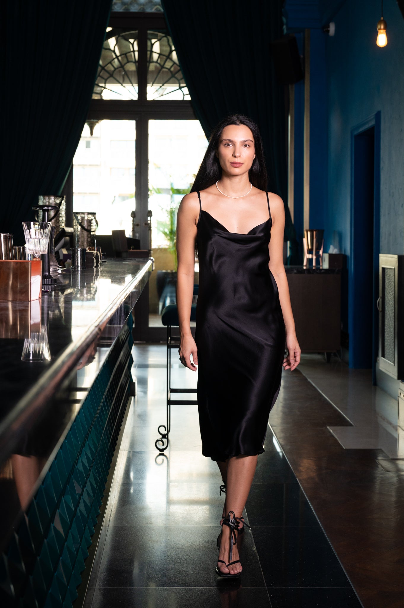 EVI SILK SLIP DRESS