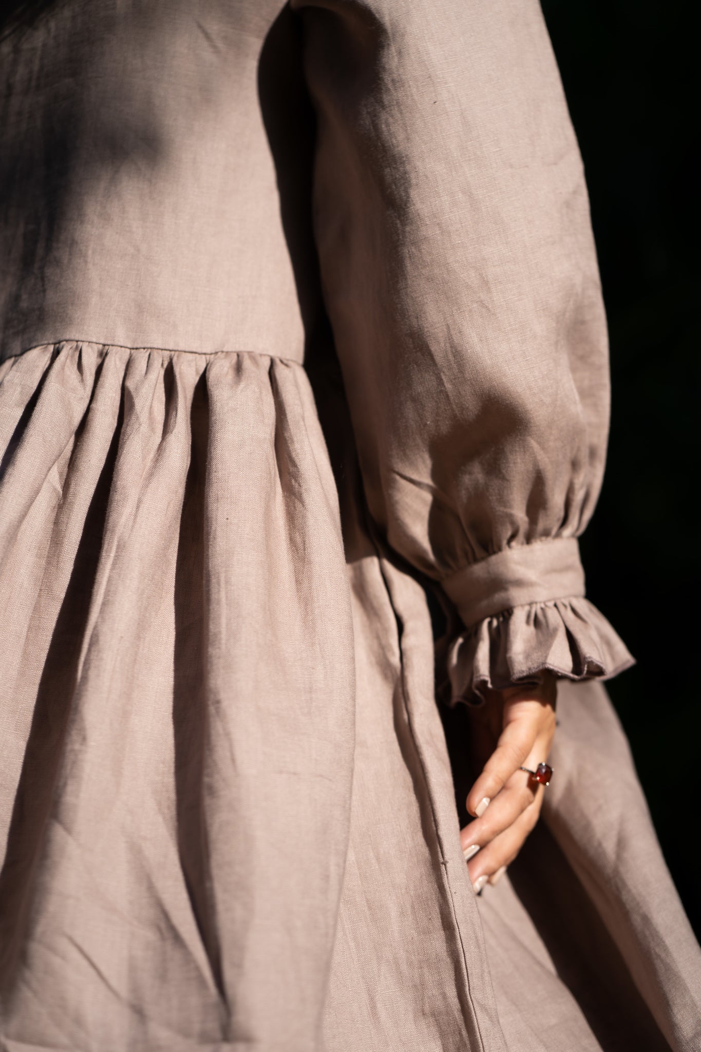 GIRLFRIEND MINI LINEN DRESS