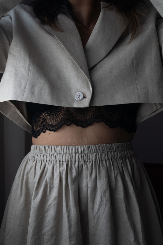 ZIVA NATURAL LINEN SKIRT